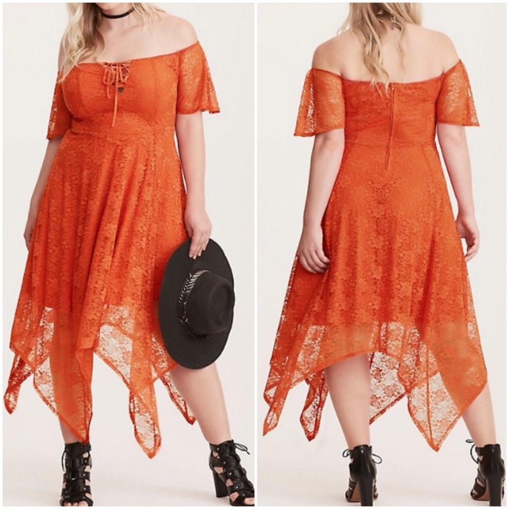 Torrid Insider Collection Lace Hanky Hem Dress